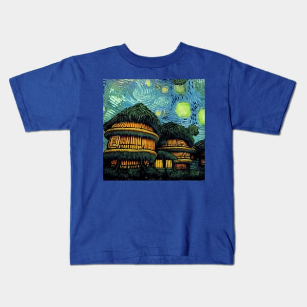 Starry Night in Kashyyyk Kids T-Shirt by Grassroots Green